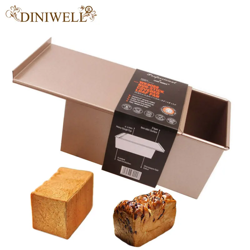 DINIWELL Non stick Toast Bread Mold Box With Cover For Kids Birthday Cake Boxes Pastry Dessert