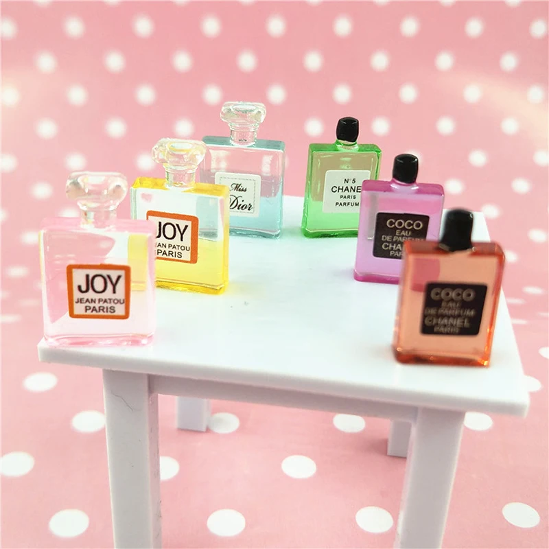 

6 Bottles 1:12 Scale Dollhouse Miniature Perfume Pretend Play Doll House Furniture Decoration Accessories Toy