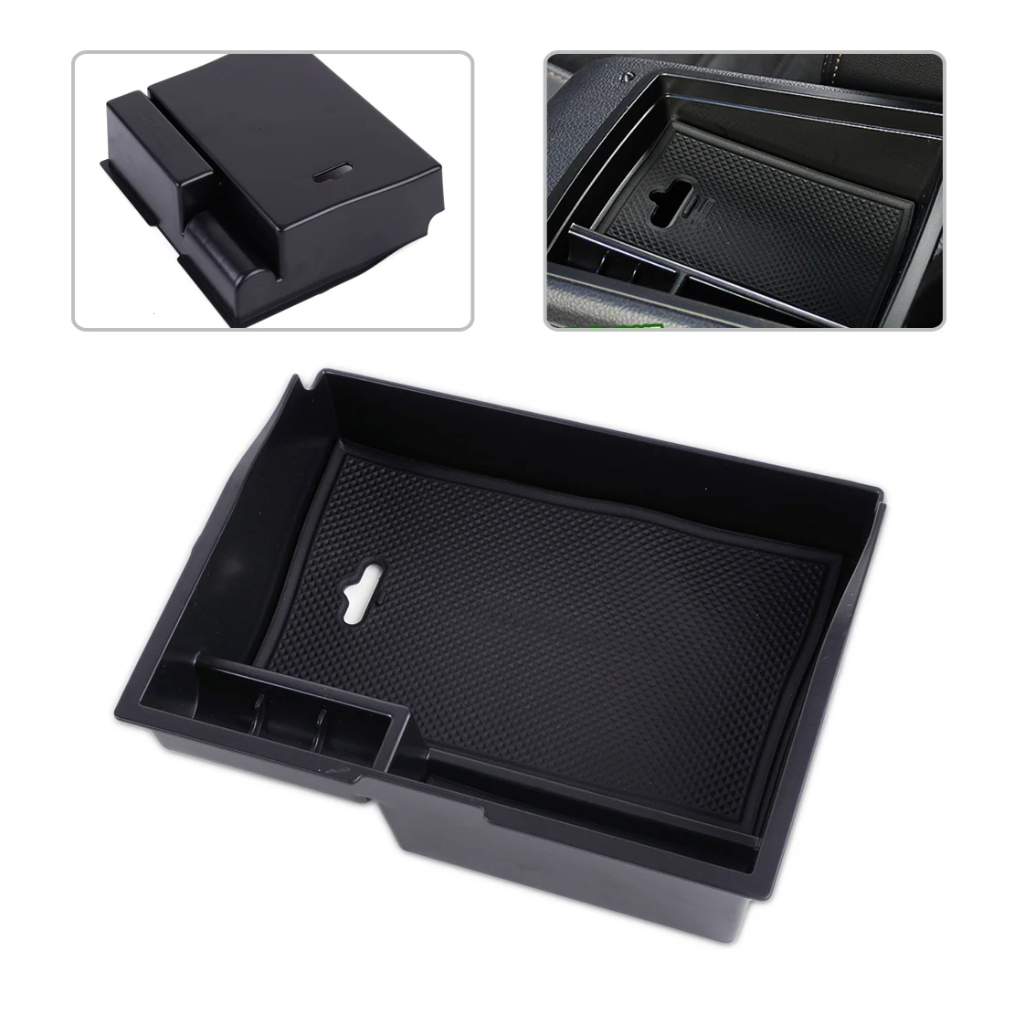 

DWCX Car Black Center Console Armrest Storage Box Container Tray Holder Fit For Toyota Sienna 2011 2012 2013 2014 2015 2016 2017
