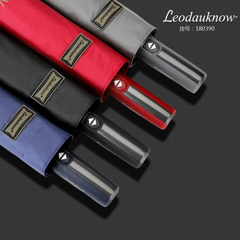 

Leodauknow New Big Fashion High Quality Business Umbrellas For 4 colors Parasol Long Handle Men Automatic Umbrella Male Paraguas