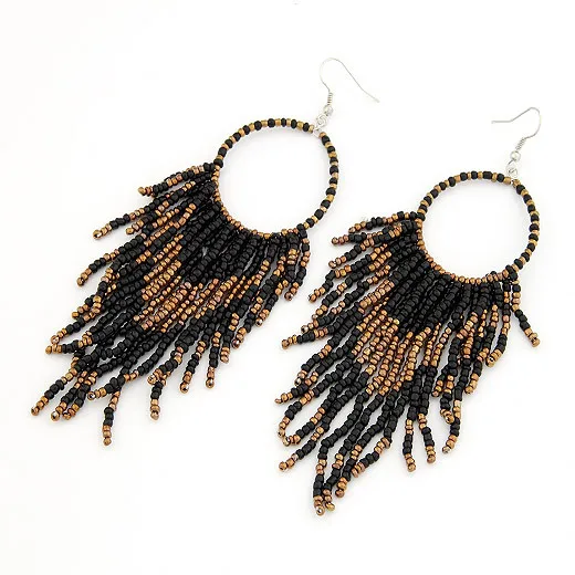 Vintage Ethnic bohemian Beads Earrings Tassel earring Wholesale jewelry Free Shipping - Image 3
