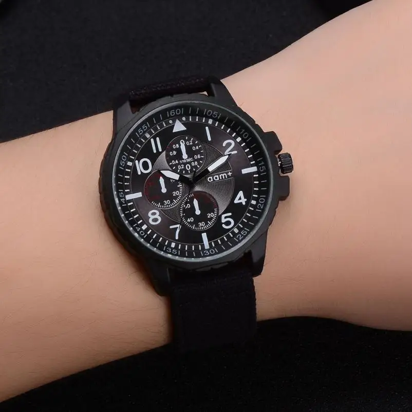 

Fashion Casual Watch Men's Quartz Movement Army Fabric Band Sports Watch Six-pin dial Men Wristwatches Relogio Masculino