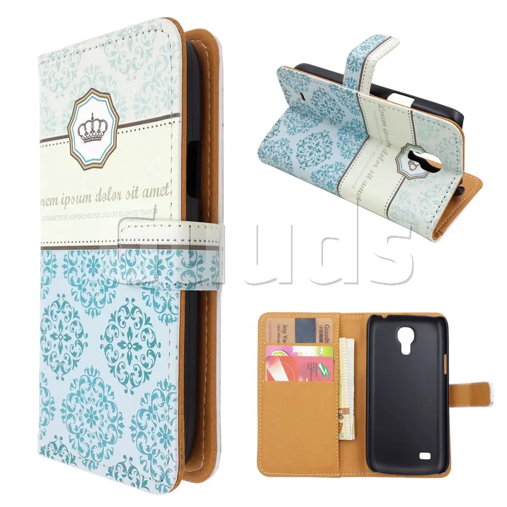 Crown Moroccan Leather Wallet Case for Samsung Galaxy S4 mini i9190 I9192 I9195