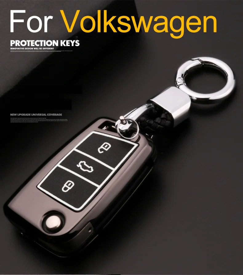 Цинковый сплав+ люминесцентный Чехол для автомобильного ключа для Volkswagen VW Jetta Golf Polo Passat Tiguan Scirocco Beetle Skoda Superb A7
