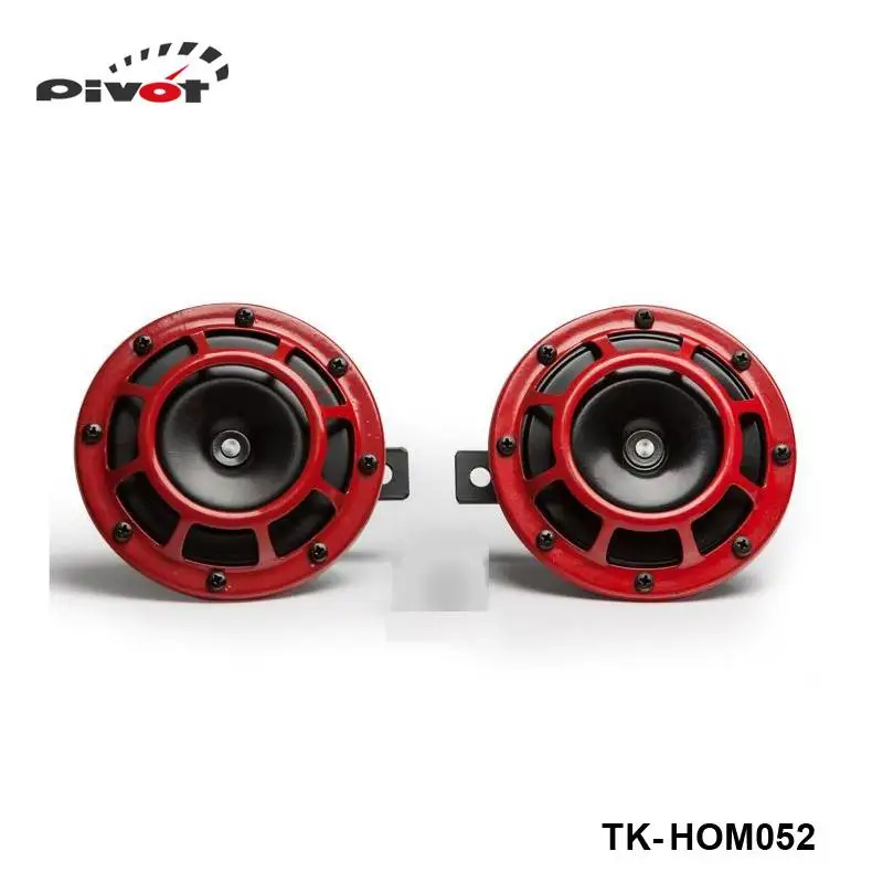 Pivot - RED 2PCS/1 Pair 12v 110dB SUPER LOUD COMPACT ELECTRIC BLAST TONE HORN FOR MOTORCYCLE CHOPPER 12 TK-HOM052