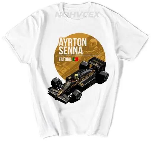 Ayrton Senna da Silva Футболка мужская новая белая Повседневная Удобная футболка homme плюс размер футболка - Цвет: Белый