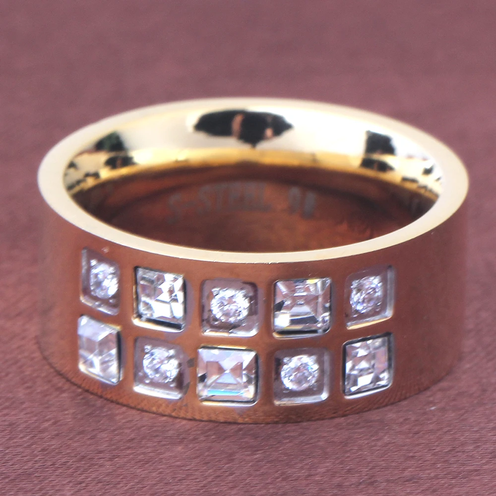 Ziron Cristal Pour Mariage//Fête Ring Rock Anneaux Femme Bijoux Doigt Ring