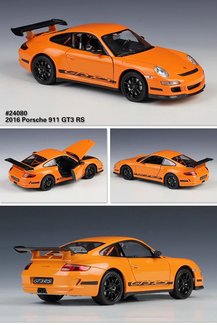 Welly литья под давлением 1:24 модель симулятора автомобиля сплав Porsche 911(997) GT3 RS спортивный автомобиль металлическая игрушка гоночный автомобиль для детей Коллекция подарков