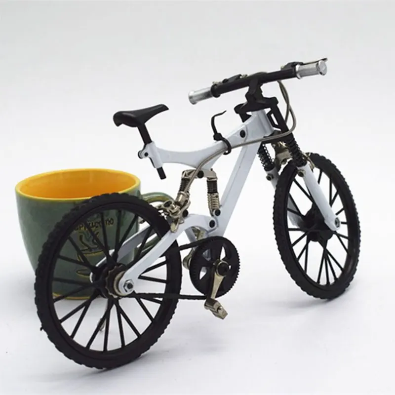 1/6 Miniature Diecast Alloy Bicycle Model Toy with Real Brake Playset Black 