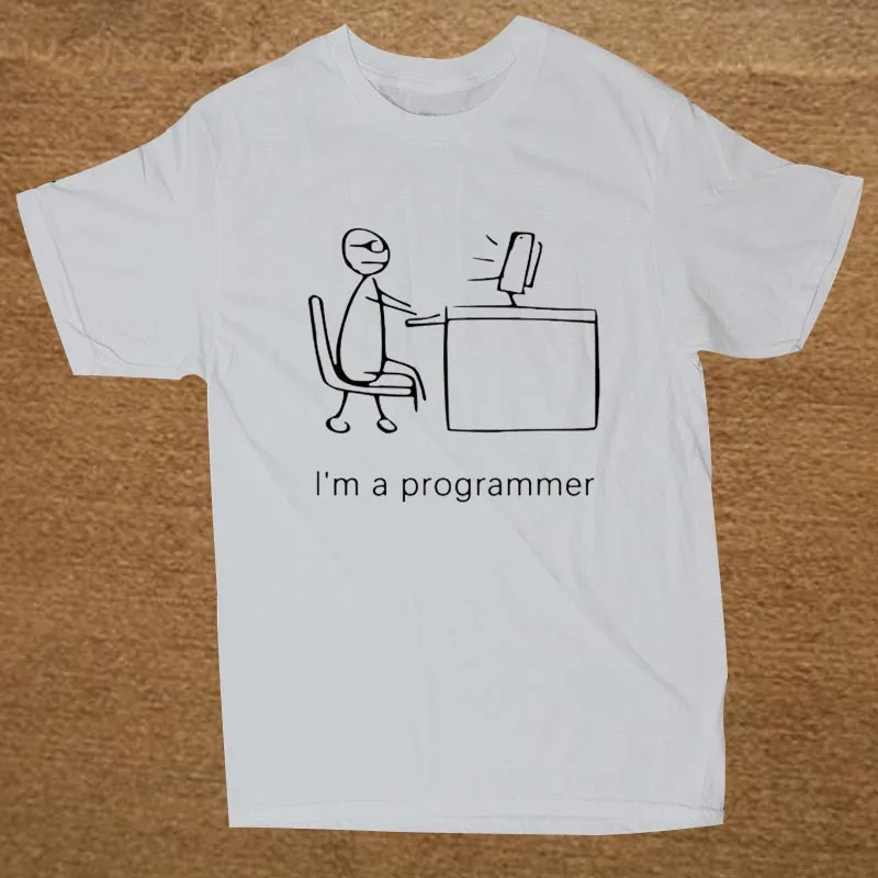 

I'm a programmer t shirt men cotton short sleeved round neck funny geek creative design computer t-shirt