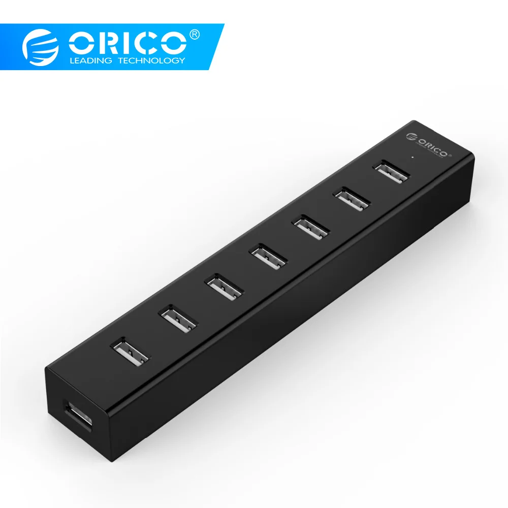 ORICO 7 портов USB 2,0 концентратор SuperSpeed с 30 см кабель для передачи данных для Windows XP/Vista/7/8/10/Linux/Mac OS(H7013-U2-03