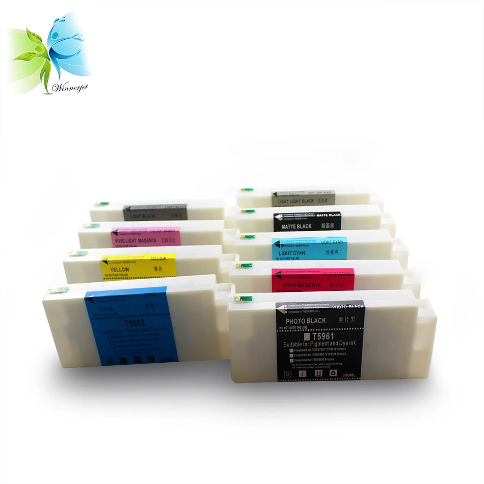 

Winnerjet 5 color 350ml T5961-T5969 Compatible full pigment Ink Cartridge for Epson 7890 9890 printer
