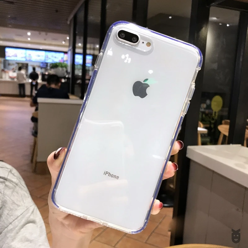 Цветной прозрачный чехол для iPhone X, XR, XS, 11 Pro MAX, 7, 8, 6s, 6 Plus, прозрачный двухслойный Мягкий ТПУ силиконовый чехол