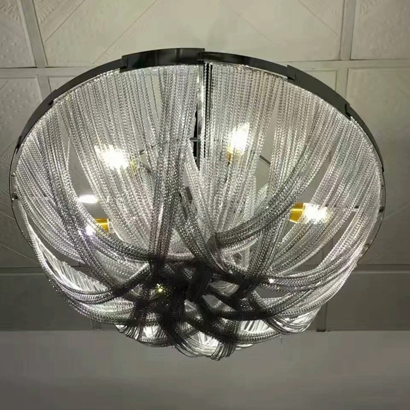 Modern Ceiling Lights Aluminum Chain Ceiling Lamp Luxury Hotel Ceiling