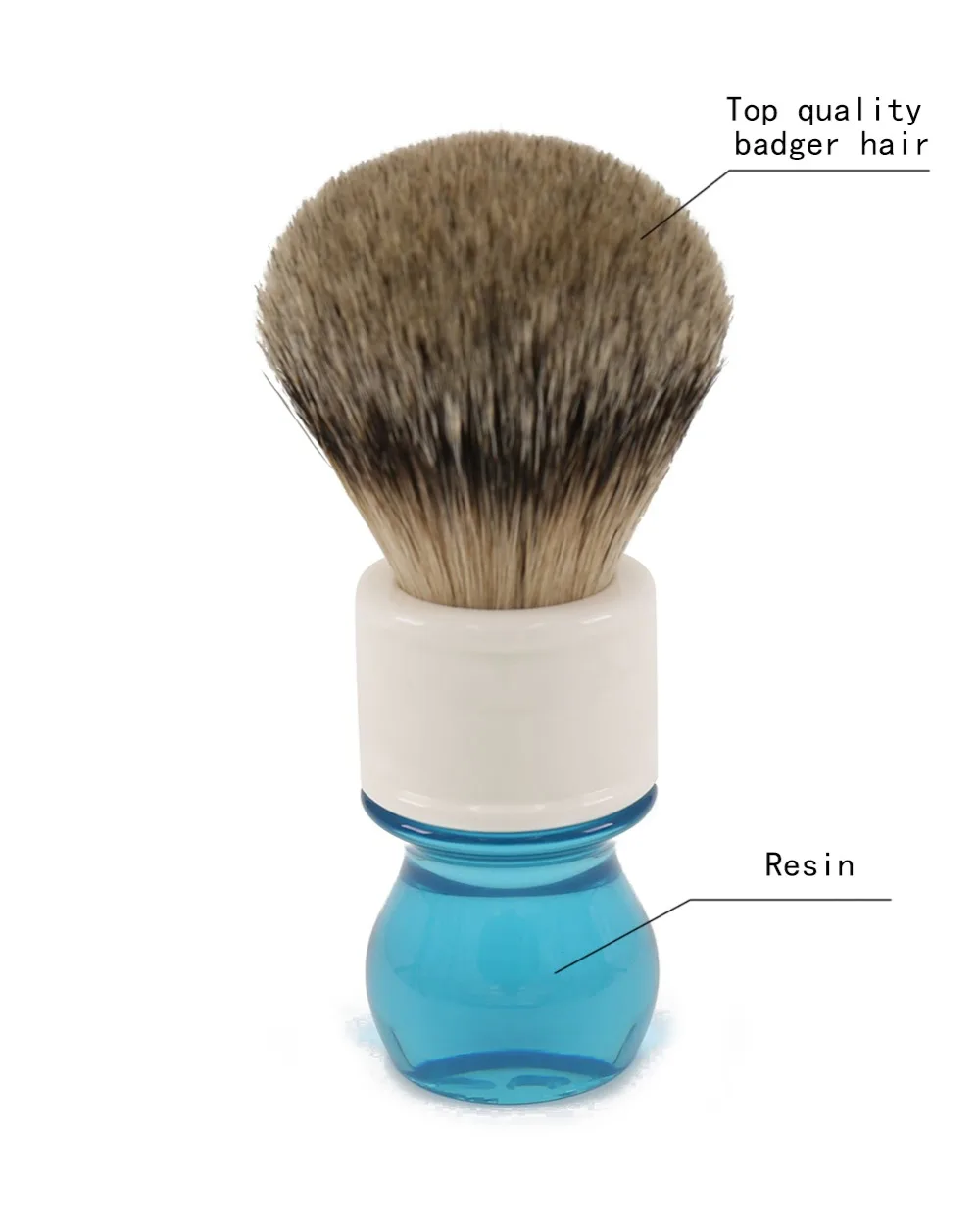 Yaqi 24mm aqua highmountain silvertip texugo escova de barbear de cabelo