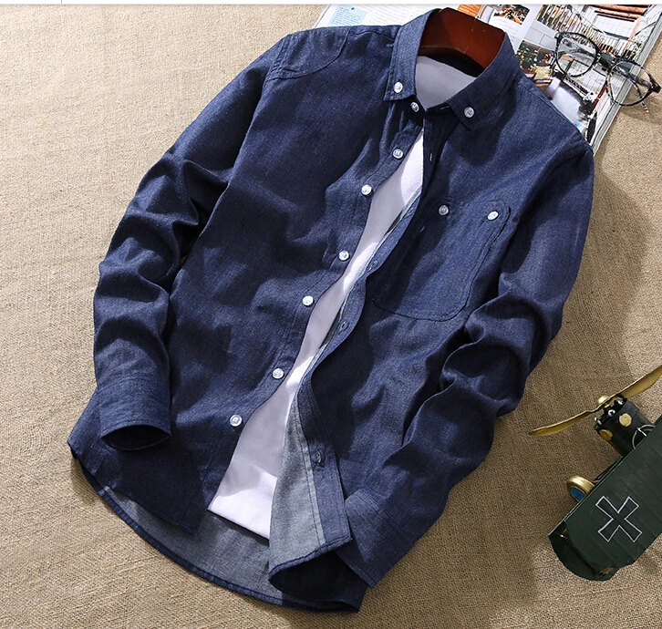 Plus Size 3XL Men Casual Shirt 100 Cotton New Fashion 2016 Spring Mens