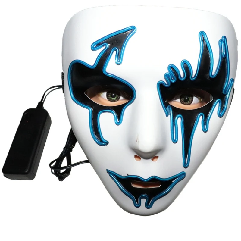 Светящийся светодиодный Хэллоуин маски для хеллоуина Декор мигающий Косплей светодиодный светящийся маска для танцев фестиваль костюмы