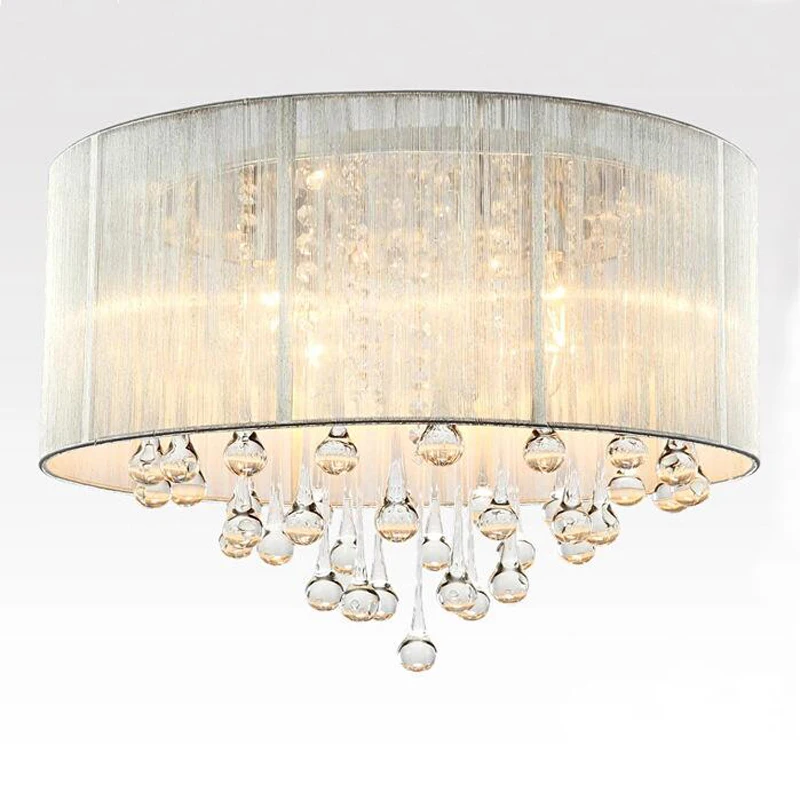 Us 228 0 60 Off Modern Fabric Fashion Romantic Bedroom Lights Living Room Lamp Ceiling Chandeliers Wedding Drawing Crystal Lamps Led Lighting In
