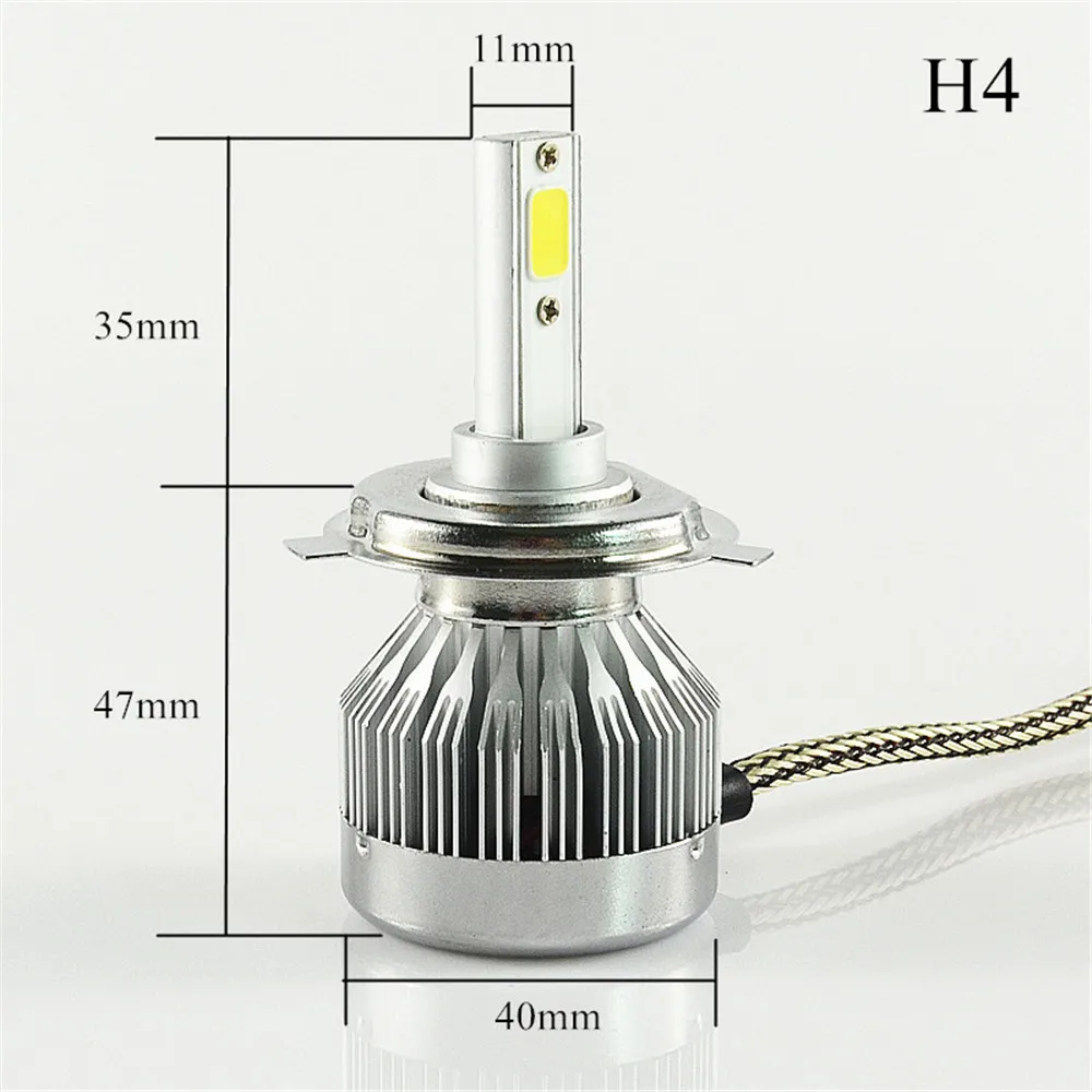 2 шт. H1 Led H3 H4 HB3 HB4 H7 9004 9005 9006 9007 H27 H13 5202 автомобильные лампочки Замена авто фары