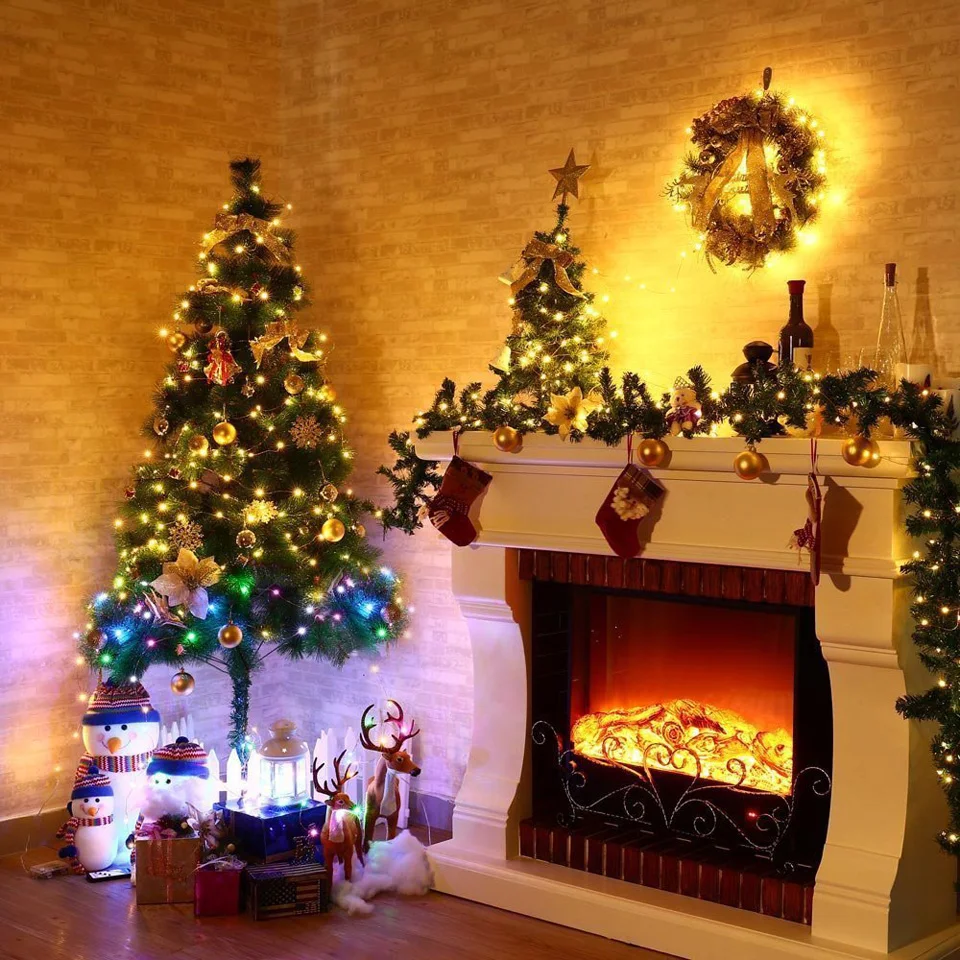 Наружного освещения 2 м 3 м 5 M 10 м Батарея питание светодиодный Silver String гирлянда со сказочными огнями декоративные Рождественский праздник