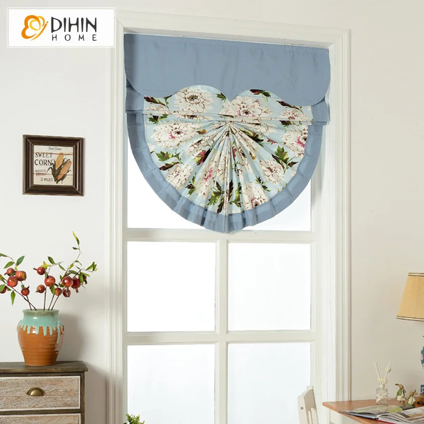 Included Curtains Fan Shaped Printed Curtain Thickening Linen Included Curtains Fan Shaped Printed Curtain Thickening Linen Cotton Rollor Blind Roman Shade Blinds Customized In From Home Garden On