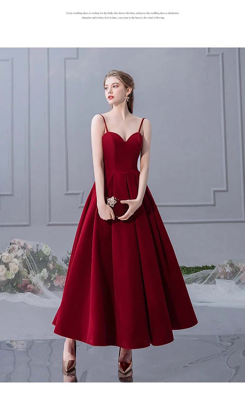 Weiyin Элегантный цвета красного вина Длинные платья Вечерние Формальное вечернее платье для женщин милая велюр довольно дешевые леди