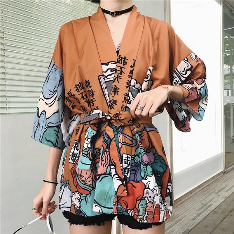 Японское кимоно кардиган косплей рубашка блузка для женщин японская одежда традиционные японские кимоно
