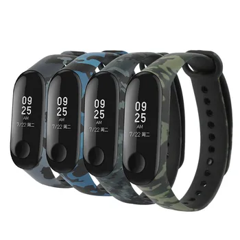 

New Original Replaceable Camouflage Silicone clock watches Watch Wrist Strap for Xiaomi Mi Band 3 Bracelet