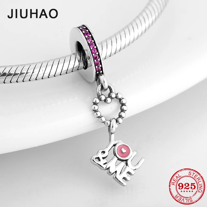 

Fashion charms 925 Sterling Silver You & Me Pendants Letter Charms Fit Original Pandora Charm Bracelet Jewelry
