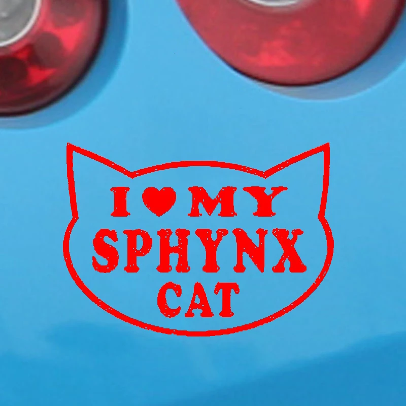 

HotMeiNi Car Sticker Jdm styling Windshield Bumper Decal Vinyl Auto Door Fashion Waterproof I Love My Sphynx Cat 4.8*3.5inch