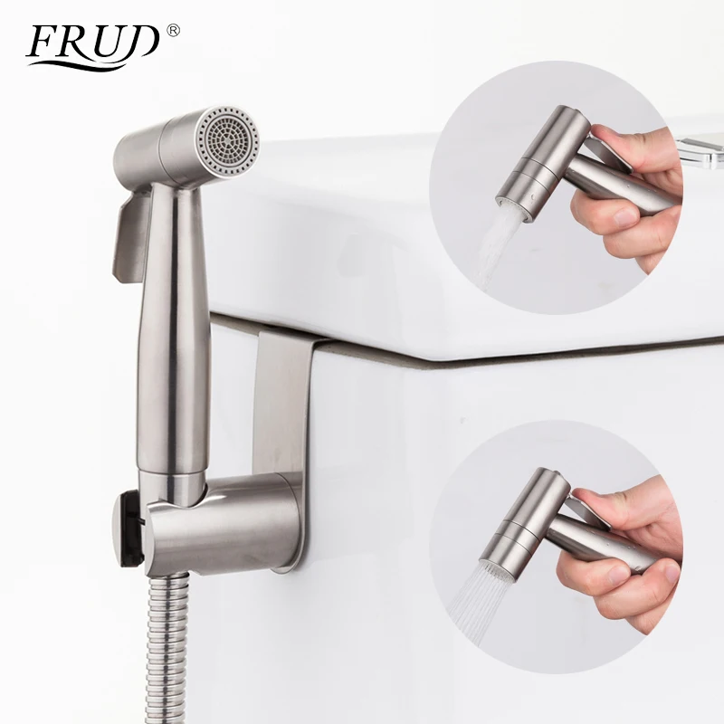 Frud Handheld Bidet Spuiten Douche 2 Soorten Water Outlet Wc Sproeier Douche Kit Bidet Geborsteld 304 Rvs Kraan|Bidet kranen| - AliExpress