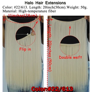 Ysz5050 2 шт. xi. rocks много синтетических волос для наращивания 20 дюймов парики Halo Расширения прямой эластичный Канат двойной уток черный парик - Цвет: 22/613 #