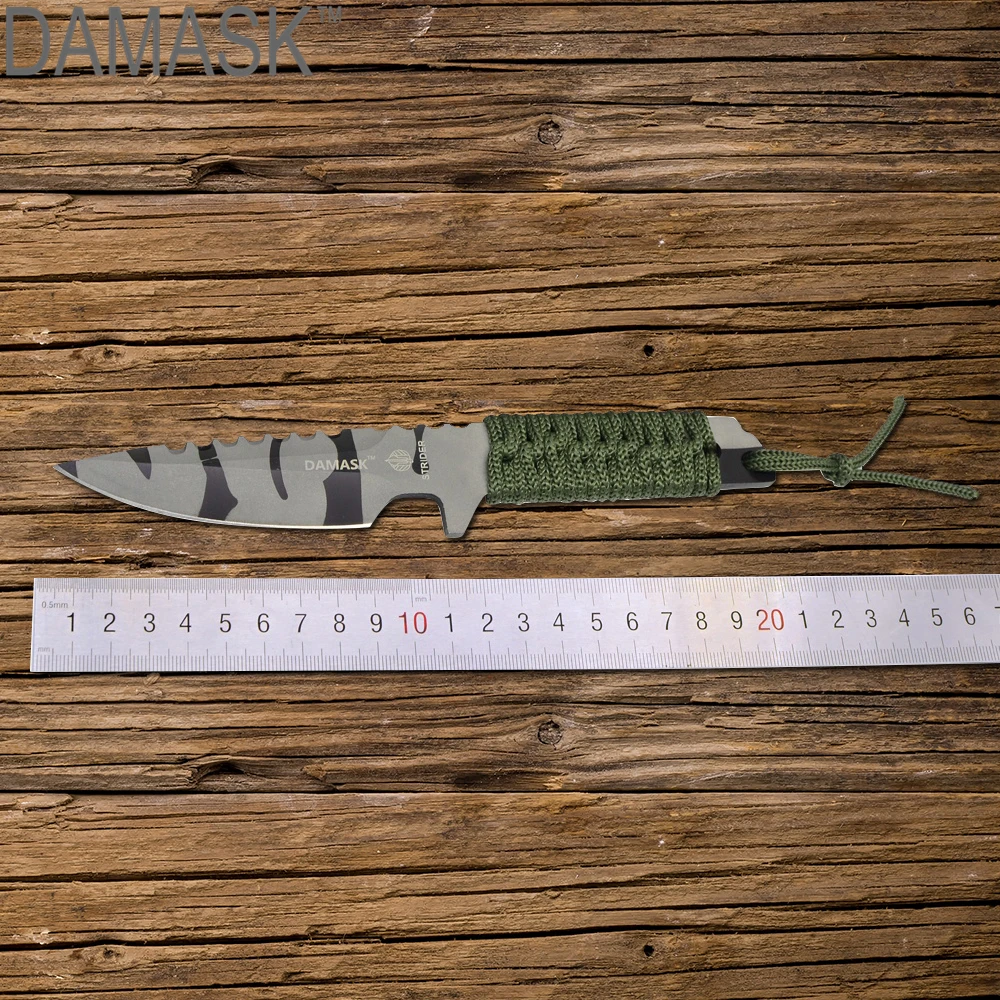 

Damask Outdoor Knife Professional Leggings Straight Knife Outdoor Survival EDC Knife Tactical Hunting Fighting Camping Knife