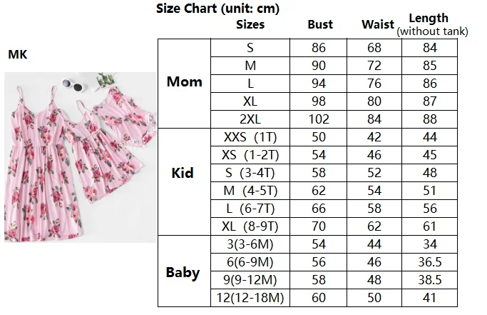 Платья для мамы и дочки с цветочным принтом; одежда без рукавов для мамы и дочки; одежда для всей семьи с завышенной талией; одинаковые платья для мамы и ребенка