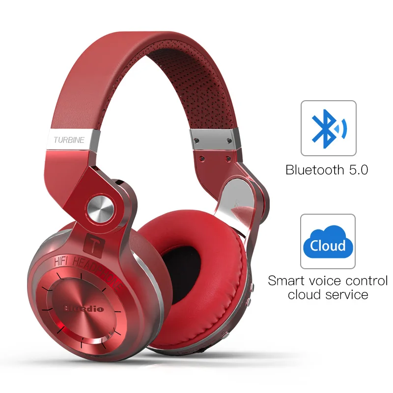 Bluedio T2S Bluetooth наушники складные BT 4.1 Беспроводные сбасом bluetooth гарнитуры-наушники для музыки телефона xiaomi - Цвет: New version Red