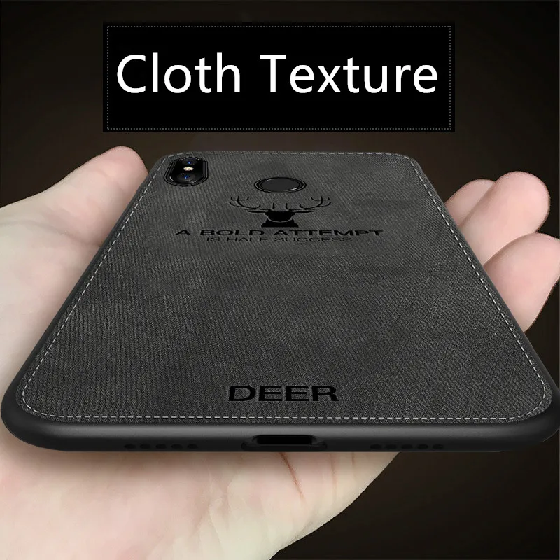 Luxury Retro Deer Cloth Texture Phone Case For Xiaomi Redmi Note 5 Pro Slim Soft TPU Leather Cover Mi 8 Mi8 |