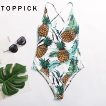 Женский купальник с принтом ананаса, модель года, на лямках сзади, монокини, сексуальный цельный купальник, женский купальный костюм, женский купальник