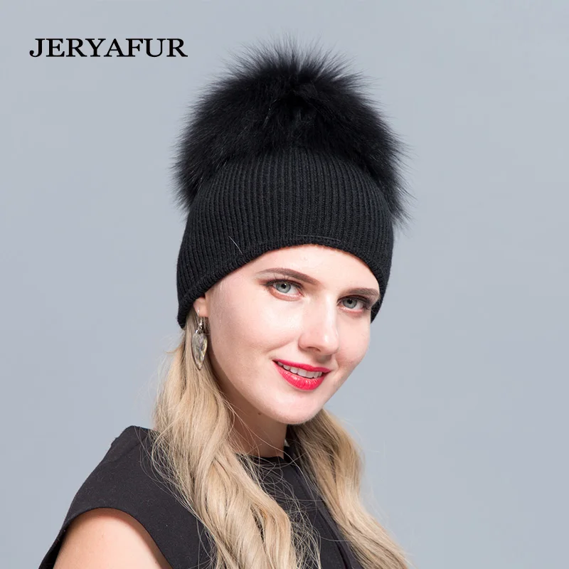 JERYAFUR,, русская шерсть, осень, зима, широкая шапка, для мужчин и женщин, шерстяная вязанная повязка, шапка для отдыха и Лыжная шапка из лисьего меха