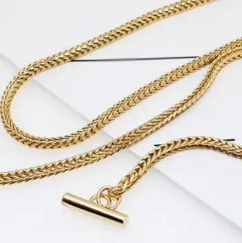 

DIY high quality handbag 5mm*110 light gold thick square snake bone chain with handle chain