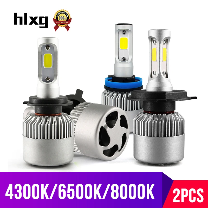 

2X 3800K H4 LED H7 H11 H8 HB4 H1 H3 HB3 9004 9005 9006 h13 Auto S2 Car Headlight Bulbs Car Styling