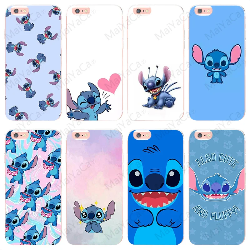 

MaiYaCa Cute cartoon Stich for iphone 6s plus TPU Transparent For Apple iphone 5 5s 5c SE And 6s 7 8 Phone case