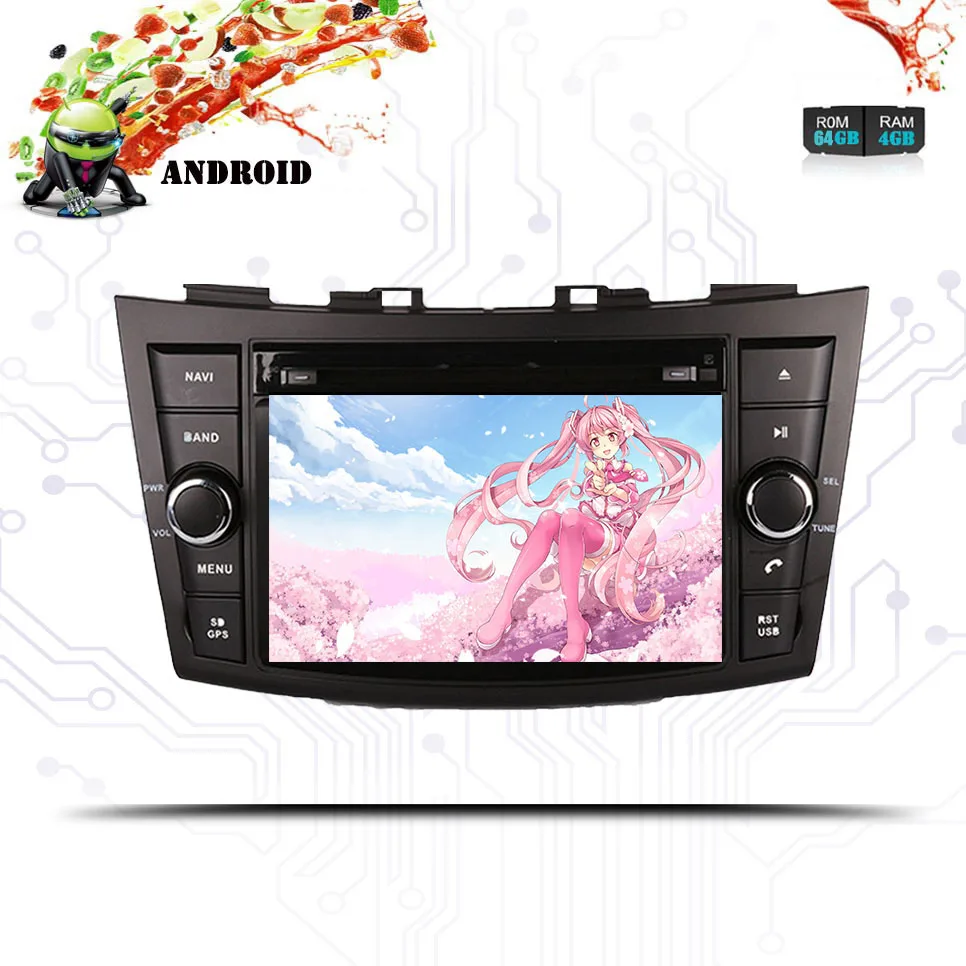 " Android 9,0 автомобильный DVD для Suzuki Swift 2011 2012 2013 Авто gps Радио RDS стерео Мультимедиа Аудио Видео лента Регистраторы