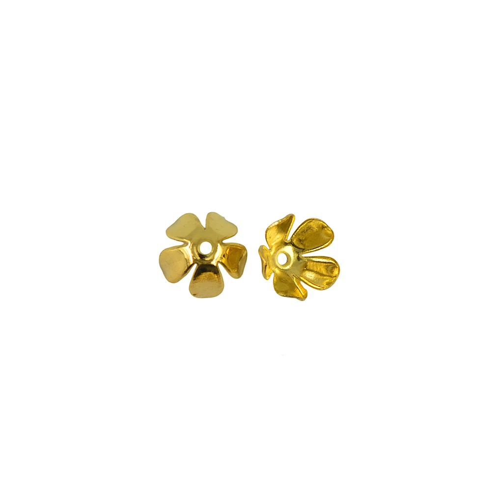 50pcs 8mm Gold Filled 3D Metal Flower Lotus Spacer Bead Caps Flower Charm DIY Jewelry Findings for DIY Jewelry Making Earrings
