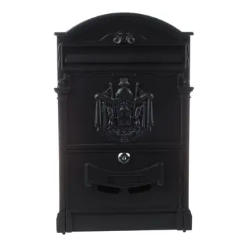 

Practical Heavy Duty Black Aluminium Lockable Secure Mail Letter Post Box Letterbox New