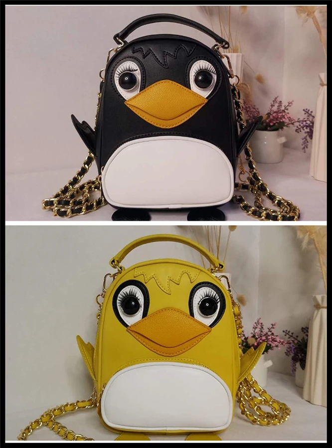 Женский рюкзак маленький размер пингвин форма мультфильм милый дизайн цепи продукт качество очень высокое женский mochila feminina