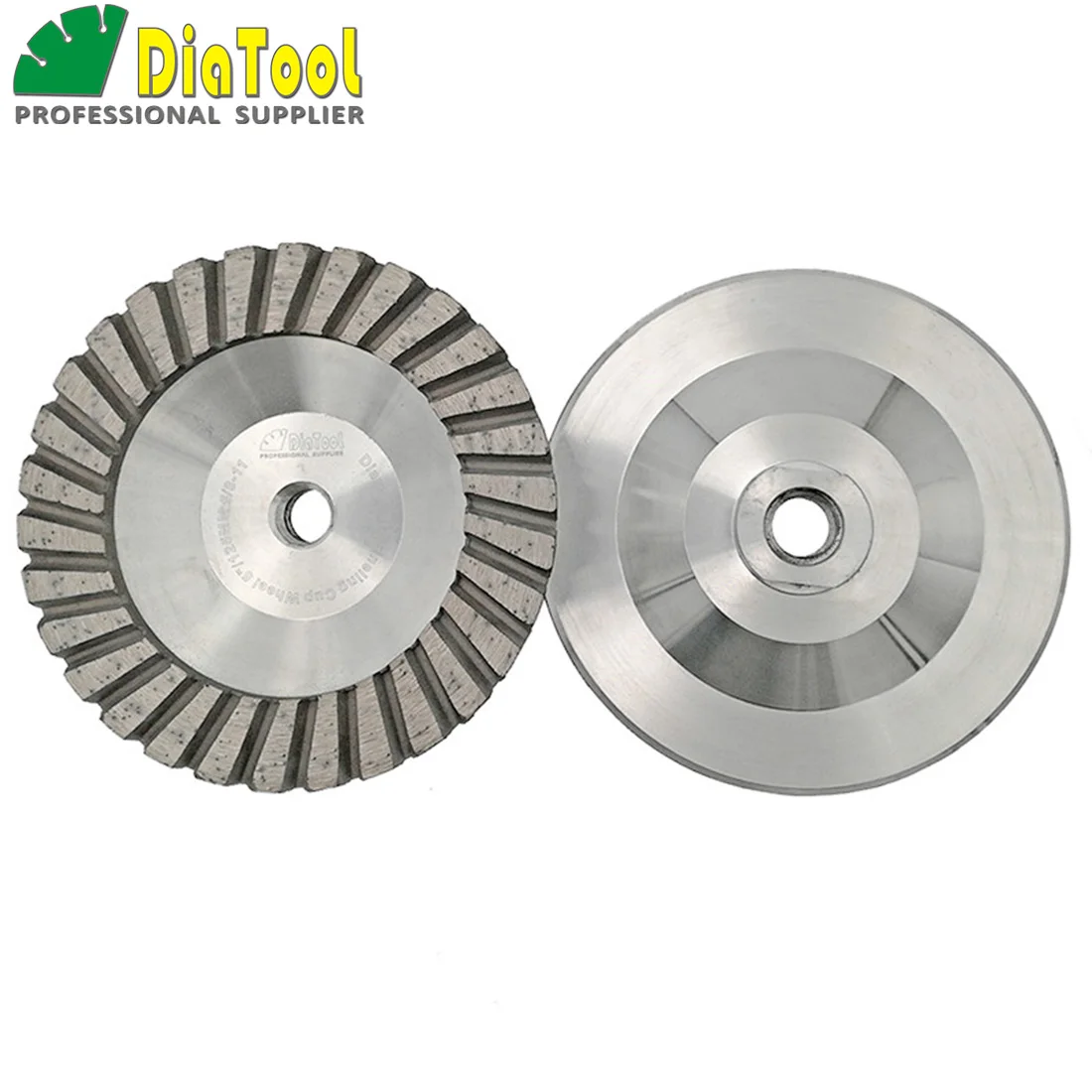 DIATOOL 2PK Dia 125mm/5inch Aluminum Based Diamond Grinding Cup Wheel 5/8-11 thread Grit #30 Grinding Wheel For Granite Concrete