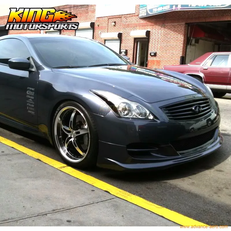 Подходит для 2008- Infiniti G37 2Dr купе Ts Стиль бампер передний бампер спойлер ПУ Неокрашенный Черный