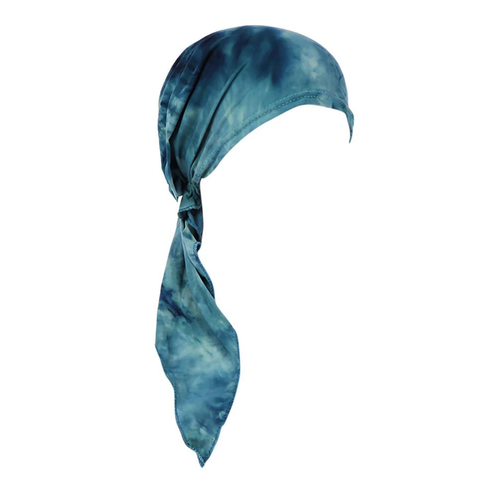 Новый большой хвост Tie Dyed изогнутые мусульманские головные уборы Рак Шапки химио