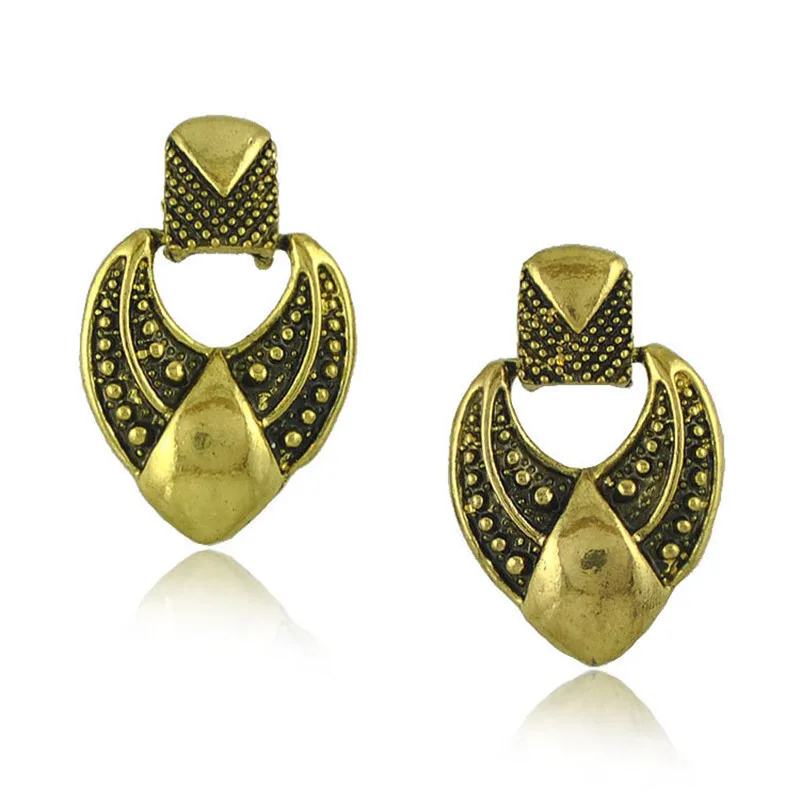 

Vintage earrings ancient Egypt ear buckle peach heart drop earrings
