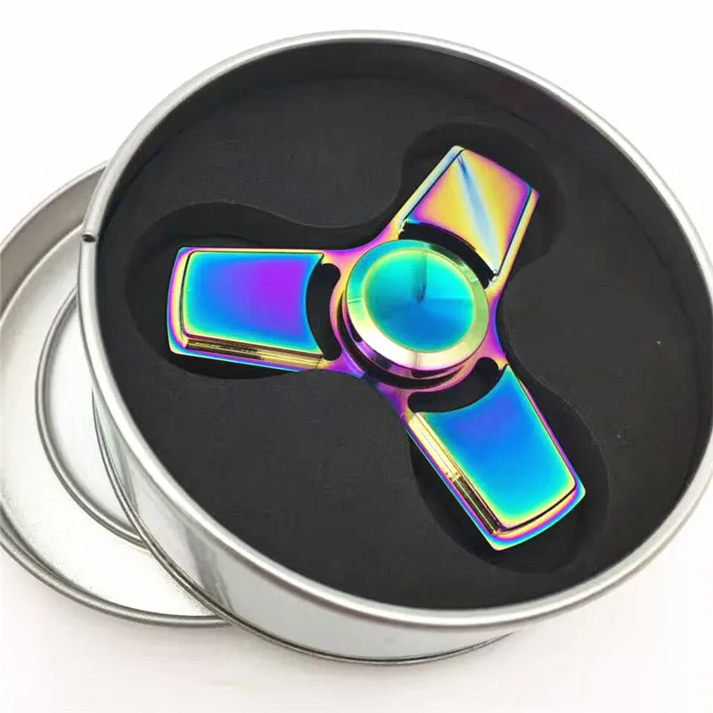 

2017 Colorful Beautiful Hand Spinner Fun Fidget Toy EDC Metal Torqbar Every Day Carry Tri Spinner Rotation Stress Toys